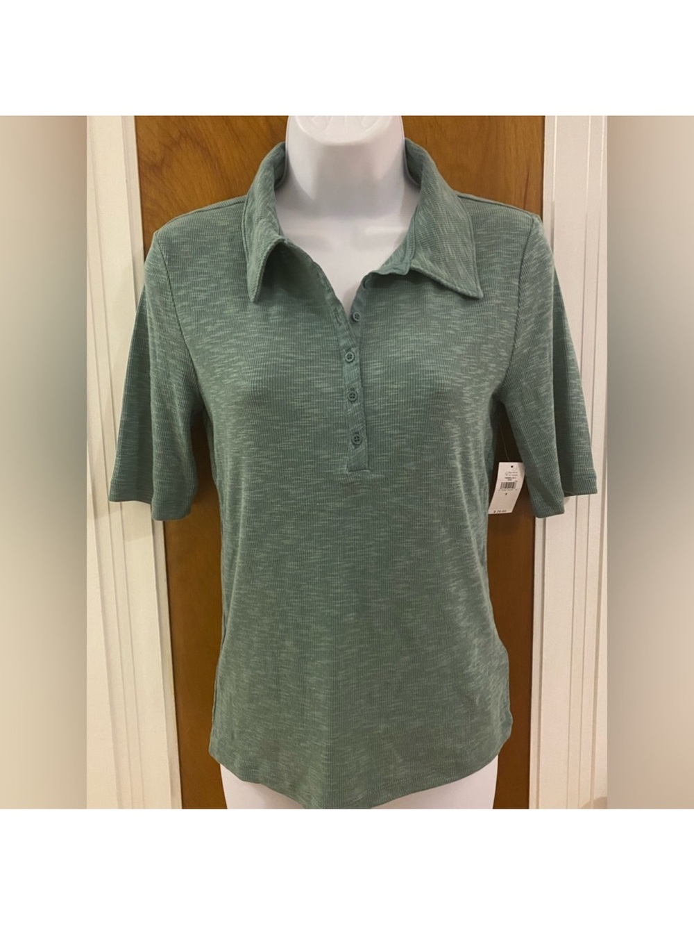 GAP Sage Green Henley Short Sleeve